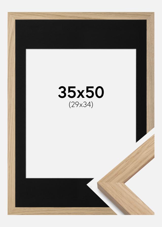 Cadre Oak Wood 35x50 cm - Passe-partout Noir 30x35 cm