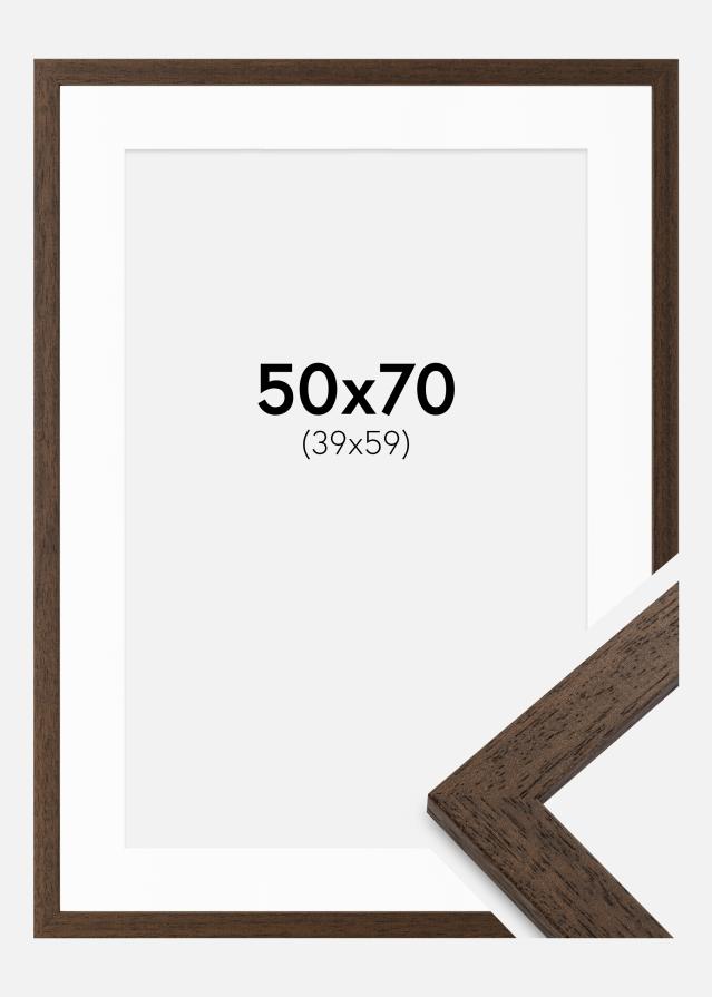 Cadre Brown Wood 50x70 cm - Passe-partout Blanc 40x60 cm