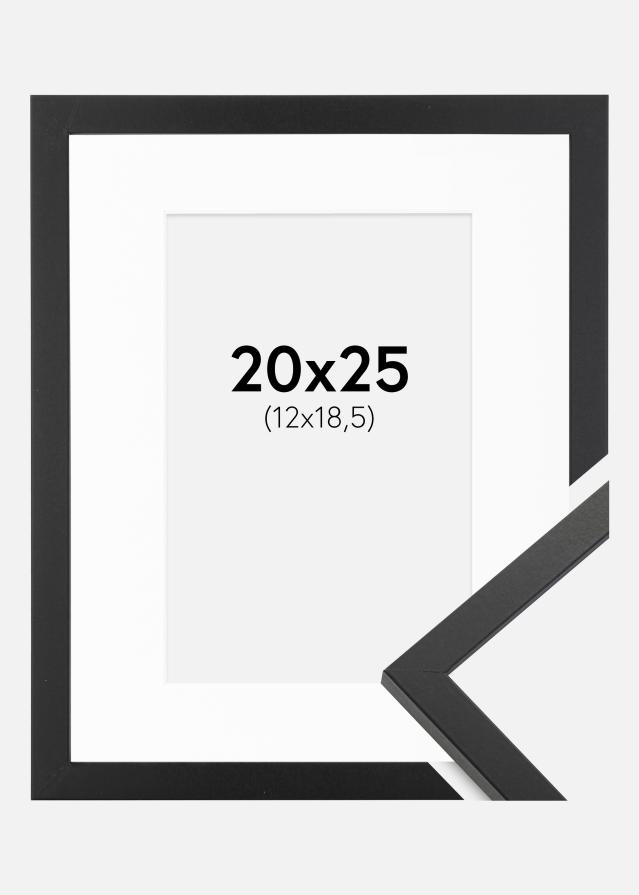 Cadre Trendy Noir 20x25 cm - Passe-partout Blanc 13x19,5 cm