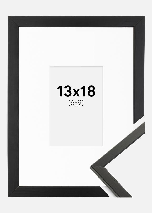 Cadre Galant Noir 13x18 cm - Passe-partout Blanc 7x10 cm