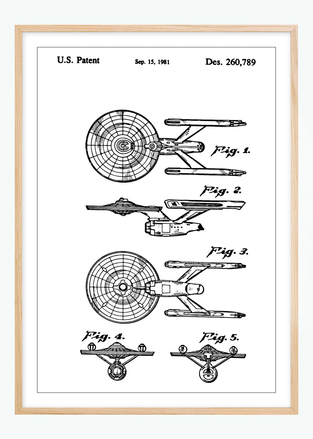Product Image for Dessin de brevet - Star Trek - USS Enterprise - Poster (21x29,7 cm (A4))