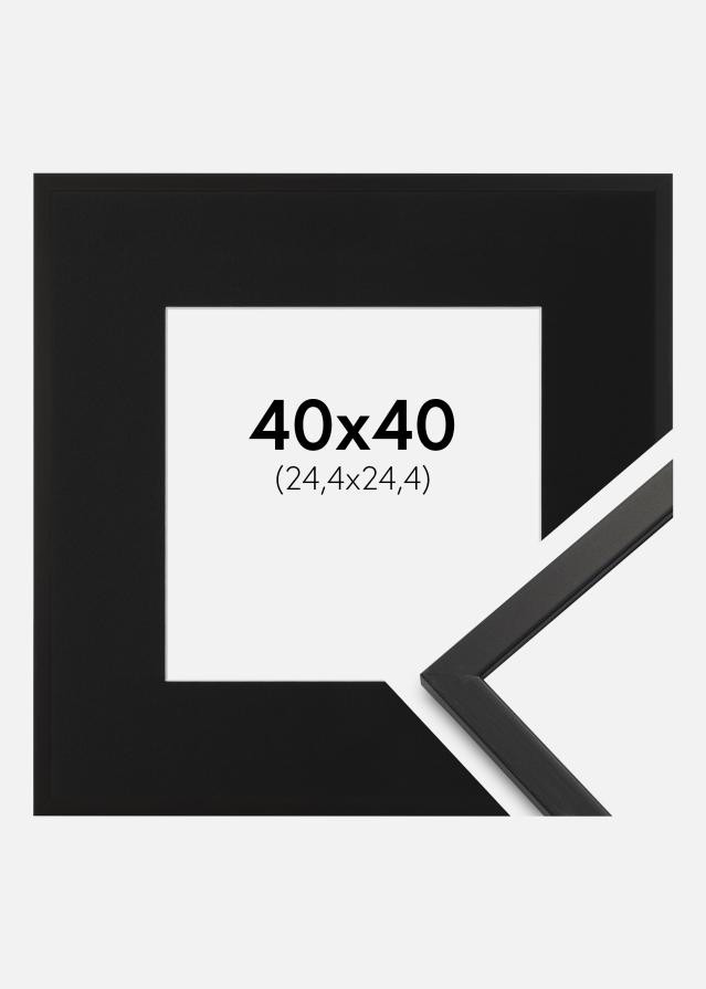Cadre Edsbyn Noir 40x40 cm - Passe-partout Noir 10x10 pouces