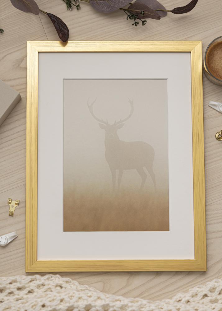 Cadre Gold Wood 45x60 cm - Passe-partout Blanc 30x45 cm