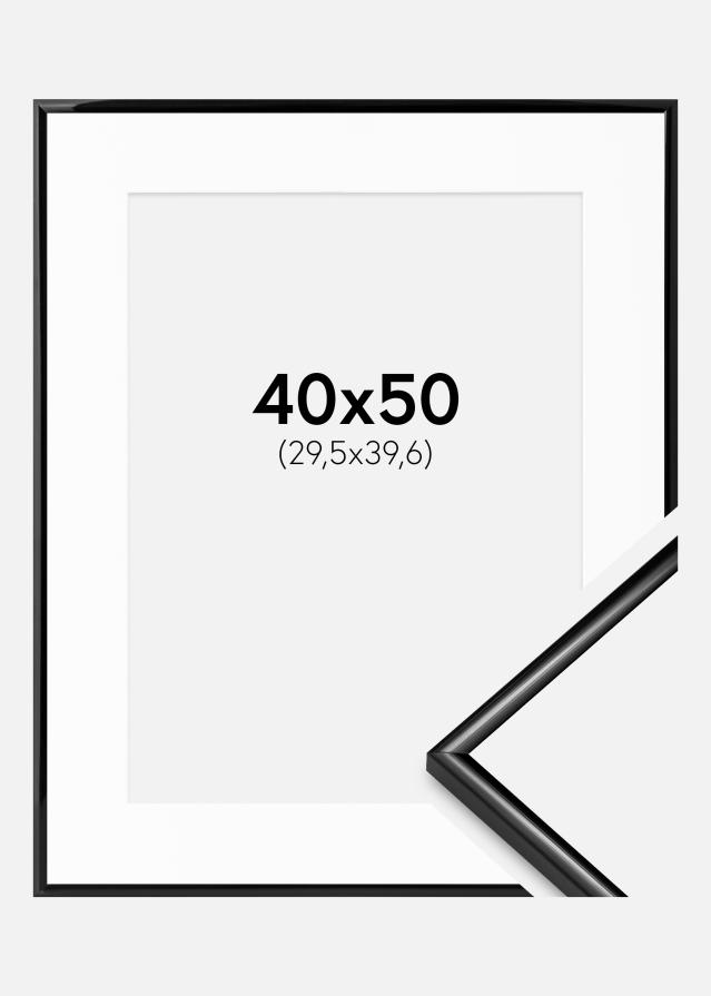 Cadre Scandi Noir 40x50 cm - Passe-partout Blanc 12x16 inches