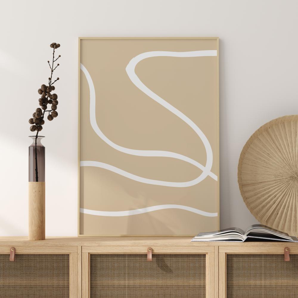 Beige Lines I Poster