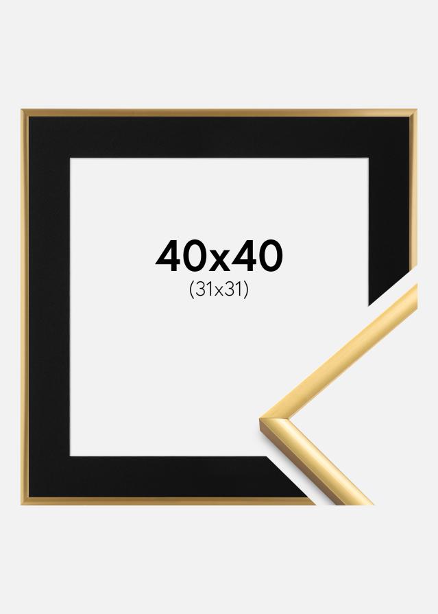 Cadre New Lifestyle Shiny Gold 40x40 cm - Passe-partout Noir 32x32 cm