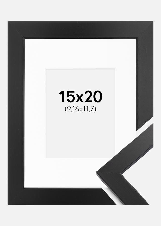 Cadre Black Wood 15x20 cm - Passe-partout Blanc 4x5 pouces