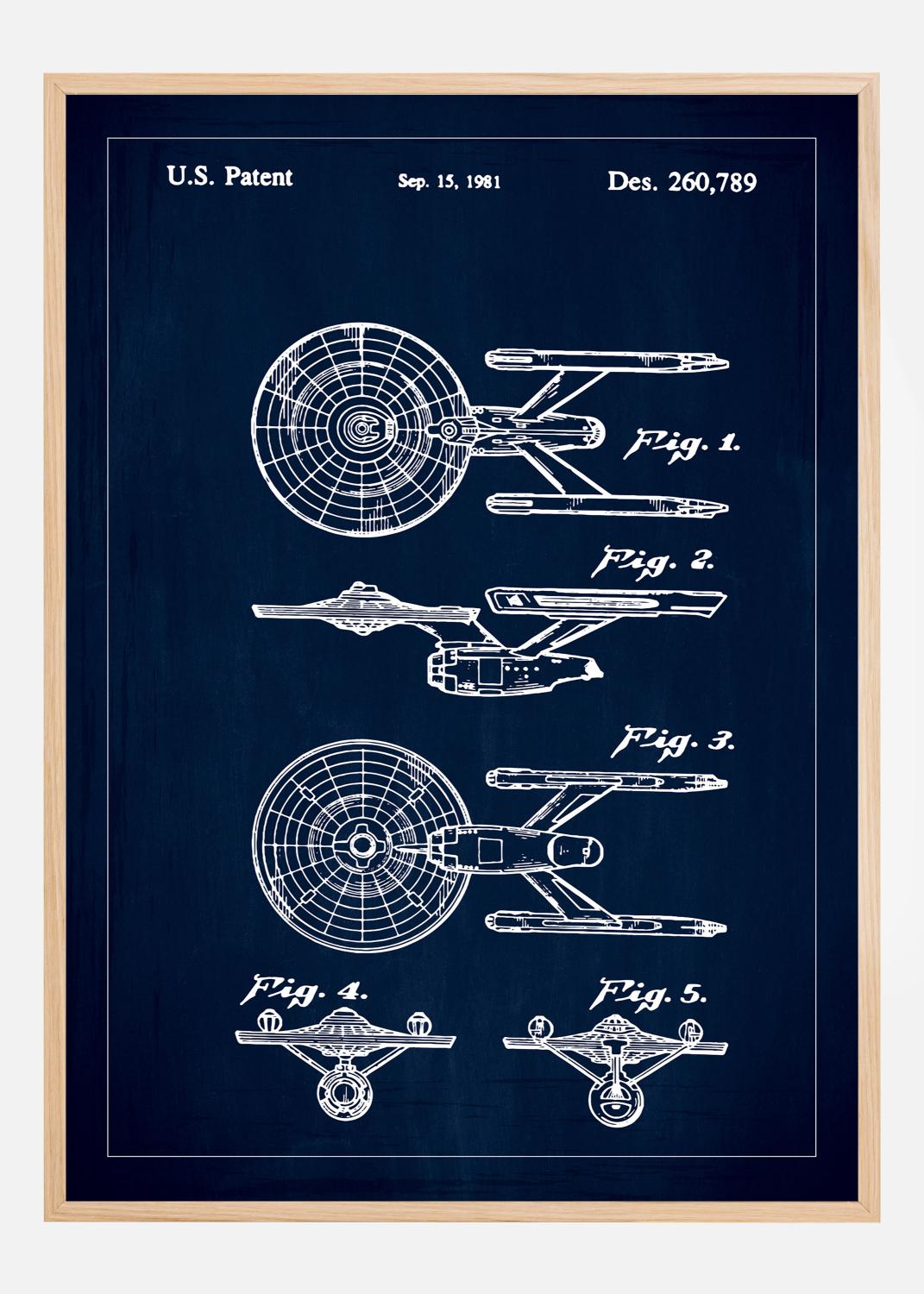 Product Image for Dessin de brevet - Star Trek - USS Enterprise - Bleu Poster (21x29,7 cm (A4))