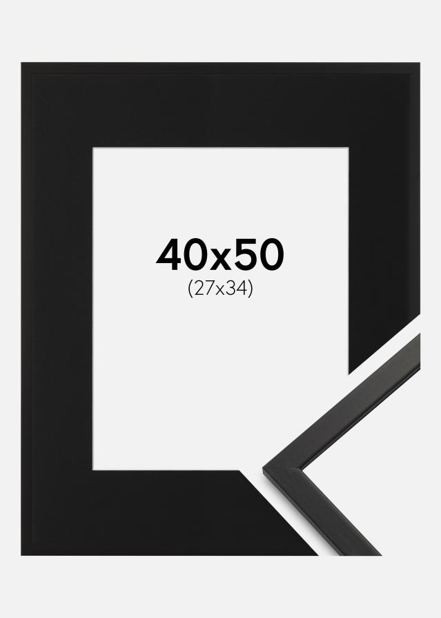 Cadre Edsbyn Noir 40x50 cm - Passe-partout Noir 28x35 cm