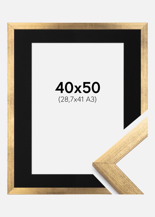 Cadre Stilren Or 40x50 cm - Passe-partout Noir 29,7x42 cm