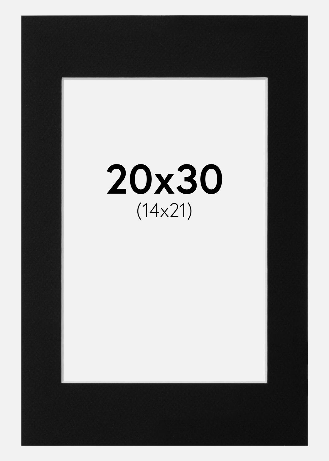 Product Image for Passe-partout Noir Standard (noyau blanc) 20x30 (14x21)