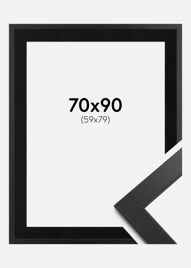 Cadre Black Wood 70x90 cm - Passe-partout Noir 60x80 cm
