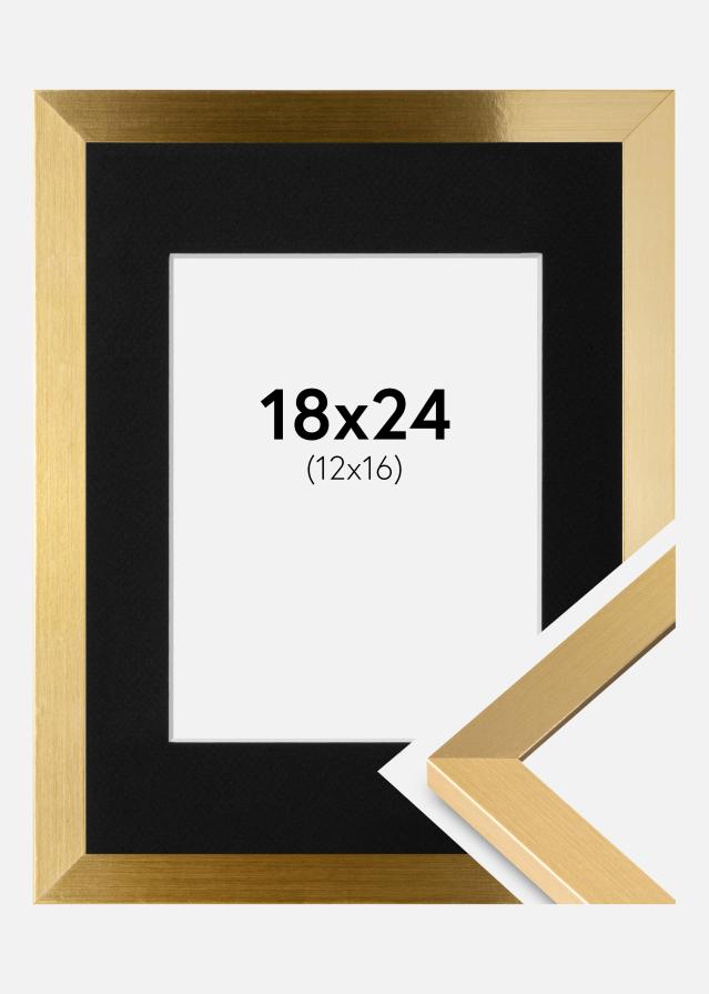 Cadre Selection Or 18x24 cm - Passe-partout Noir 13x17 cm