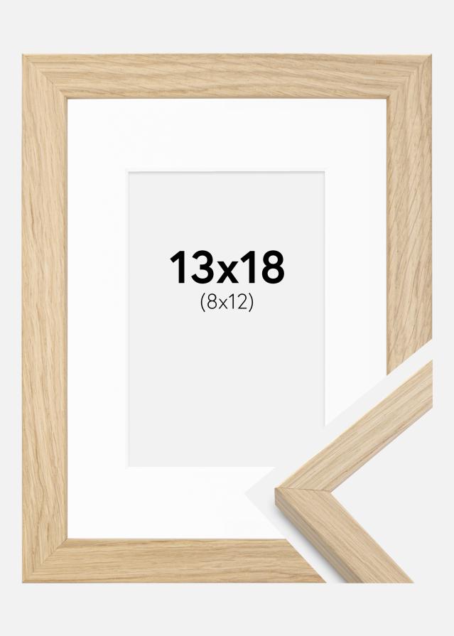 Cadre Grimsåker Chêne 13x18 cm - Passe-partout Blanc 9x13 cm