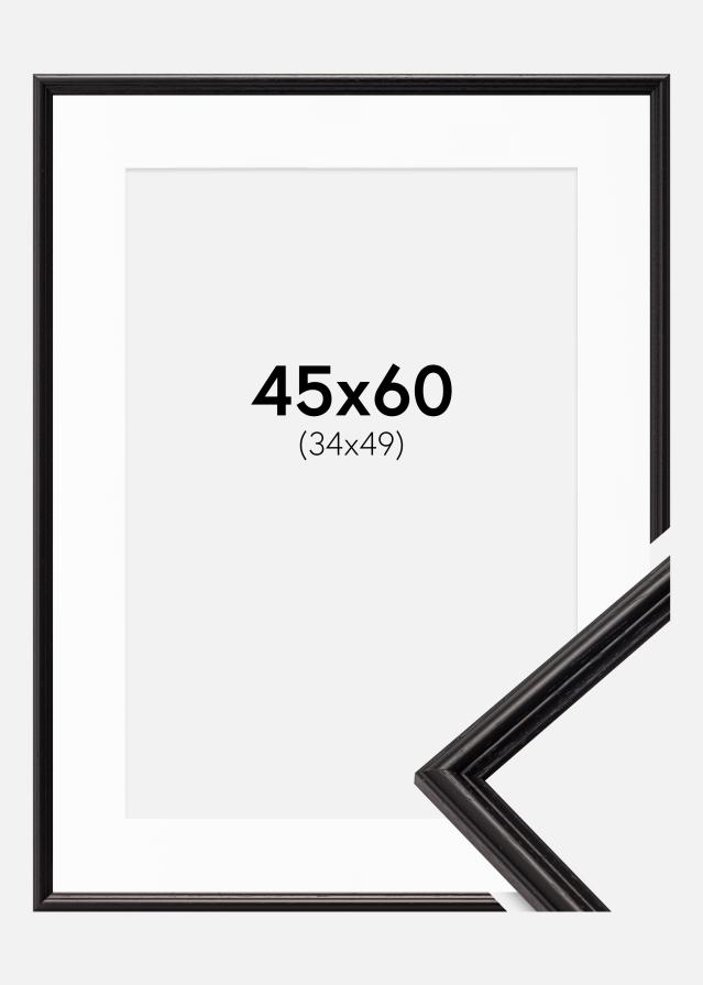 Cadre Horndal Noir 45x60 cm - Passe-partout Blanc 35x50 cm