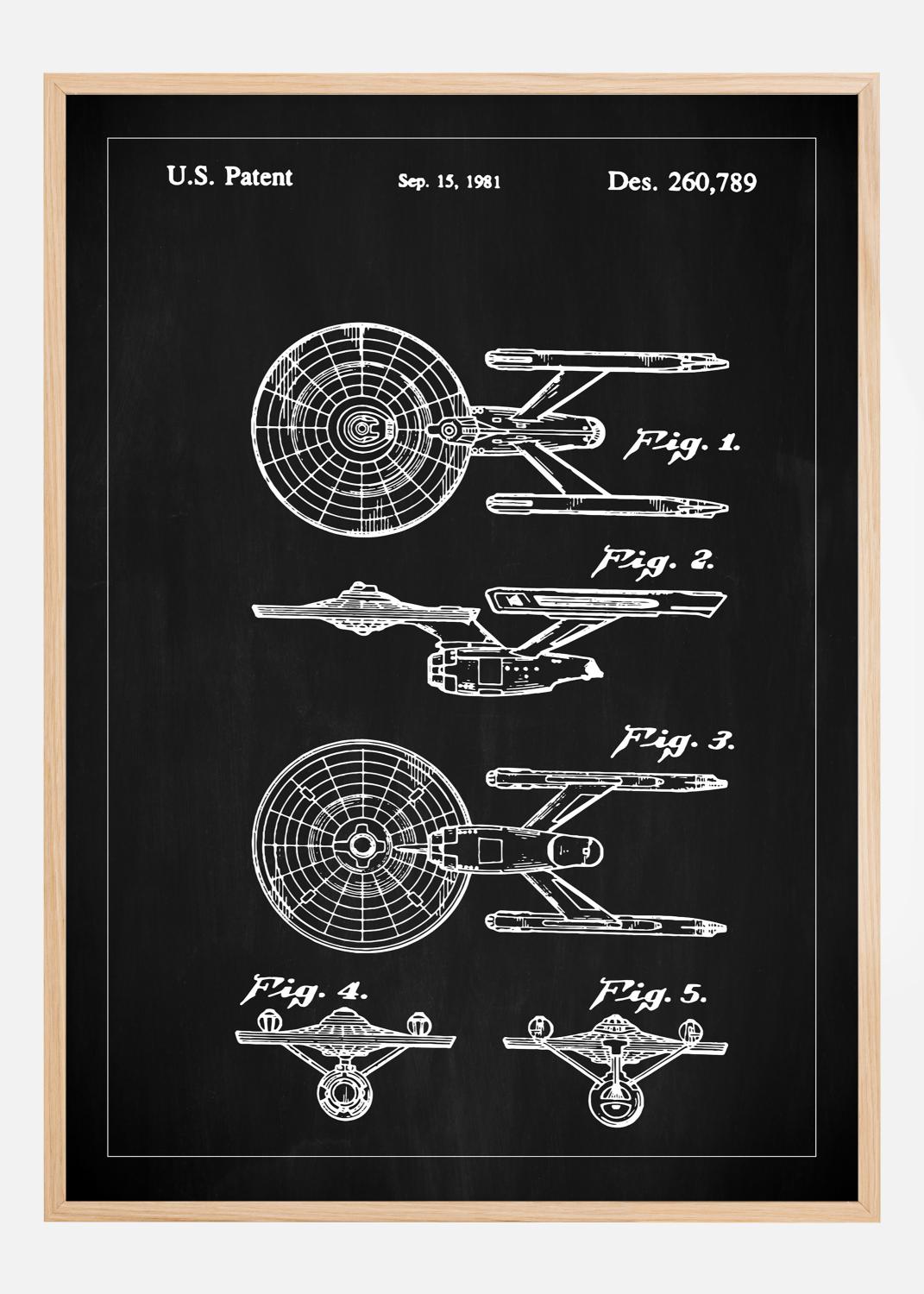 Product Image for Dessin de brevet - Star Trek - USS Enterprise - Noir Poster (21x29,7 cm (A4))