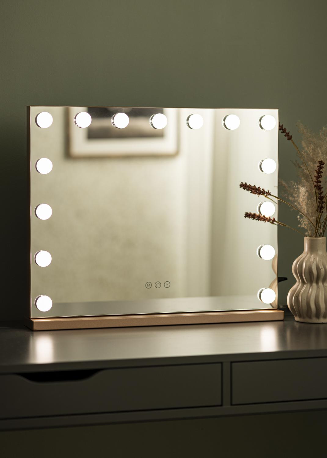Product Image for KAILA Miroir de maquillage Hollywood 15 Or rosé 58x46 cm