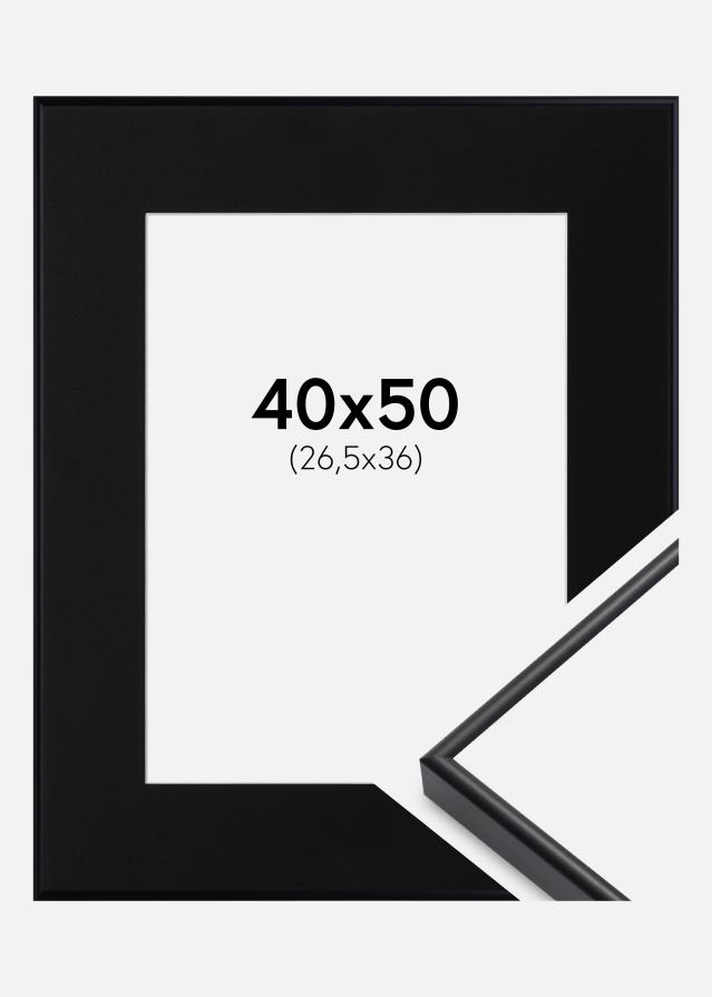 Cadre Visby Blanc 40x50 cm - Passe-partout Noir 27,5x37 cm