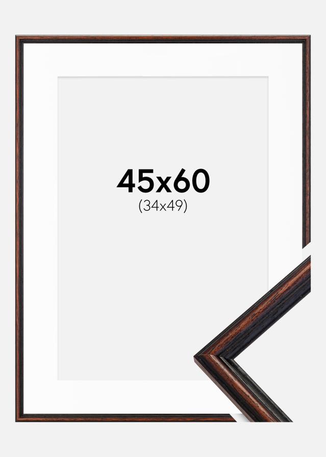 Cadre Horndal Noyer 45x60 cm - Passe-partout Blanc 35x50 cm