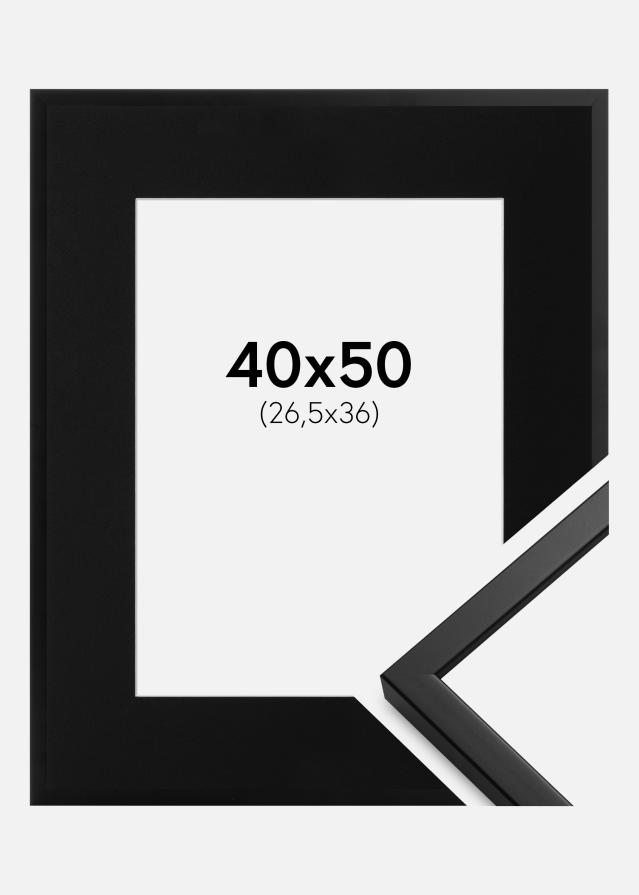 Cadre Oslo Noir 40x50 cm - Passe-partout Noir 27,5x37 cm