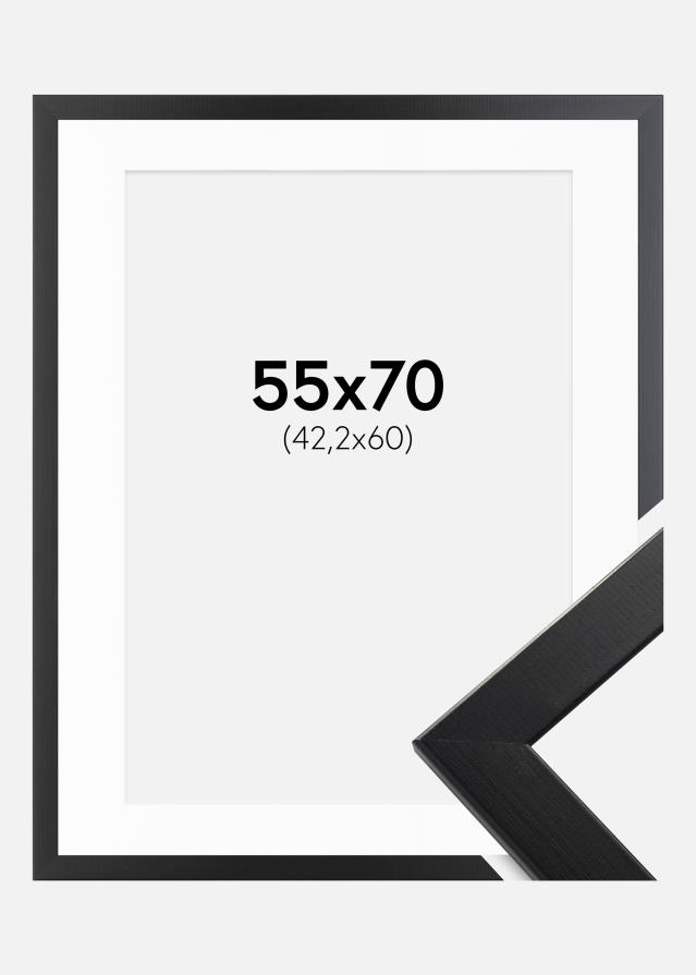 Cadre Trendline Noir 55x70 cm - Passe-partout Blanc 43,2x61 cm (A2+)