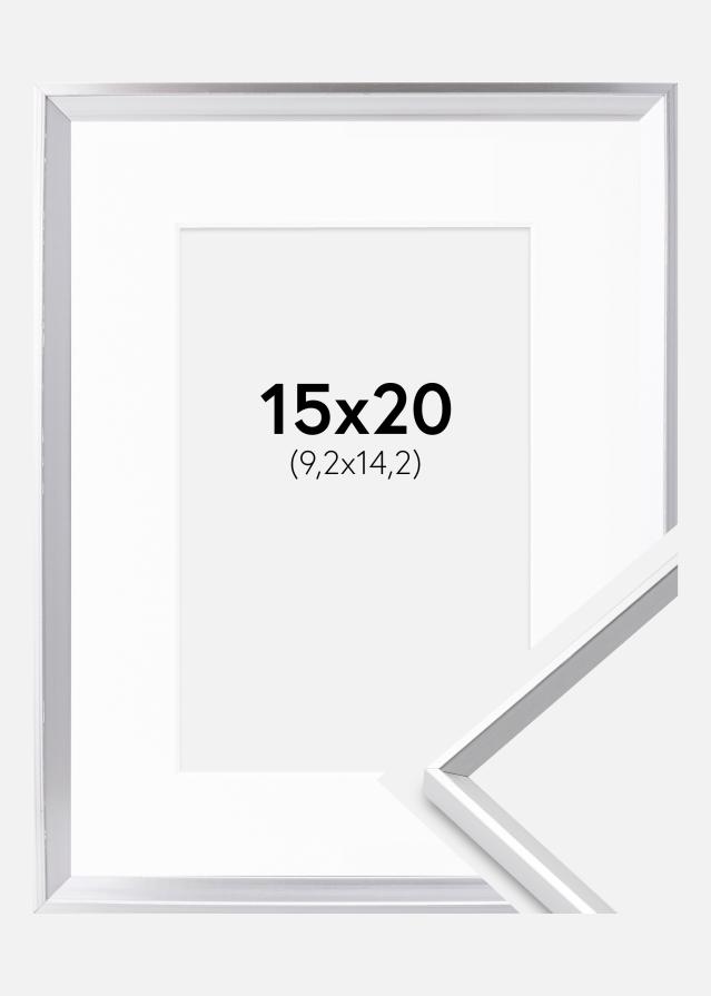 Cadre Desire Argent 15x20 cm - Passe-partout Blanc 4x6 inches