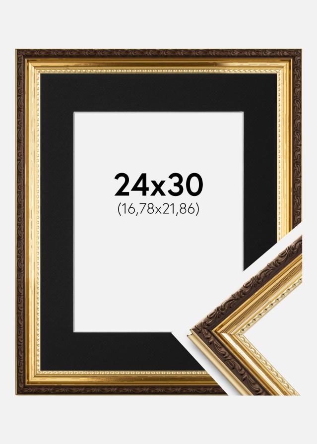 Cadre Abisko Or 24x30 cm - Passe-partout Noir 7x9 pouces (17,78x22,86 cm)