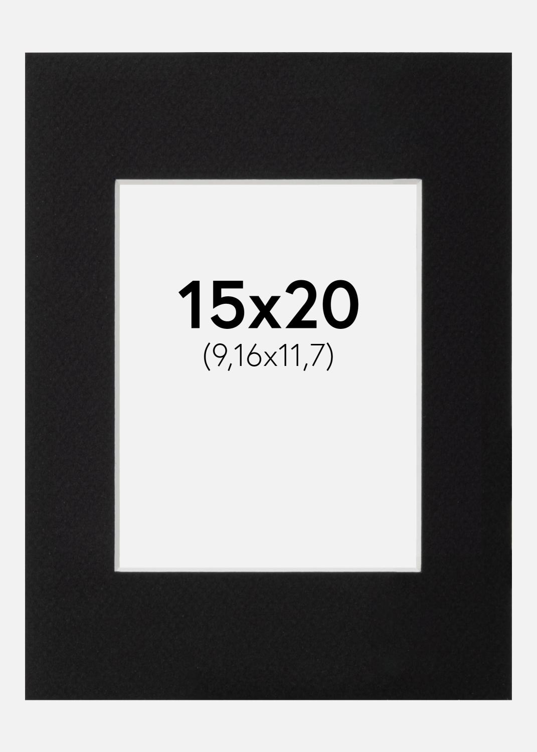 Product Image for Passe-partout Noir Standard (noyau blanc) 15x20 cm (9,16x11,7)