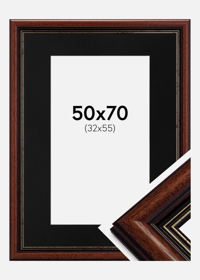 Cadre Old Retro 50x70 cm - Passe-partout Noir 33x56 cm