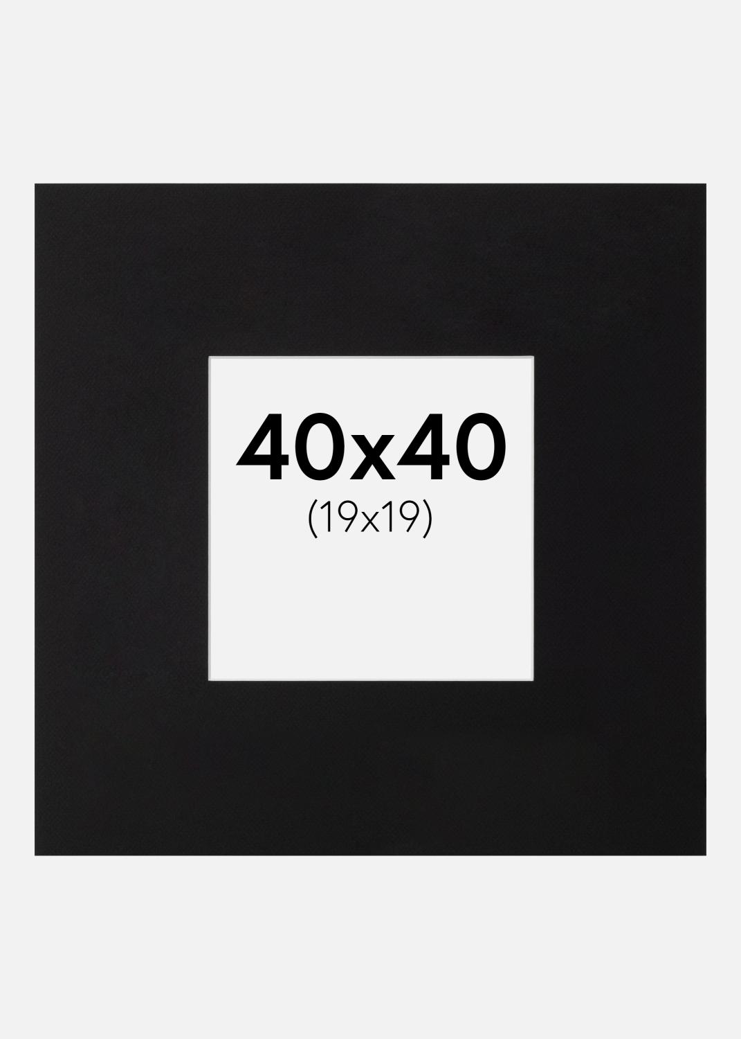 Product Image for Passe-partout XL Noir (noyau blanc) 40x40 cm (19x19)