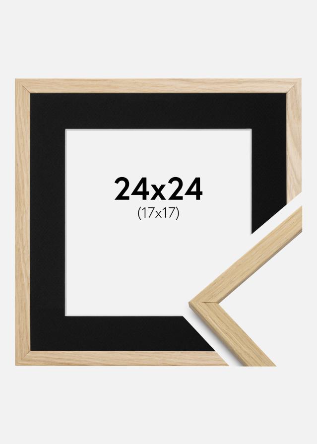 Cadre Edsbyn Chêne 24x24 cm - Passe-partout Noir 18x18 cm