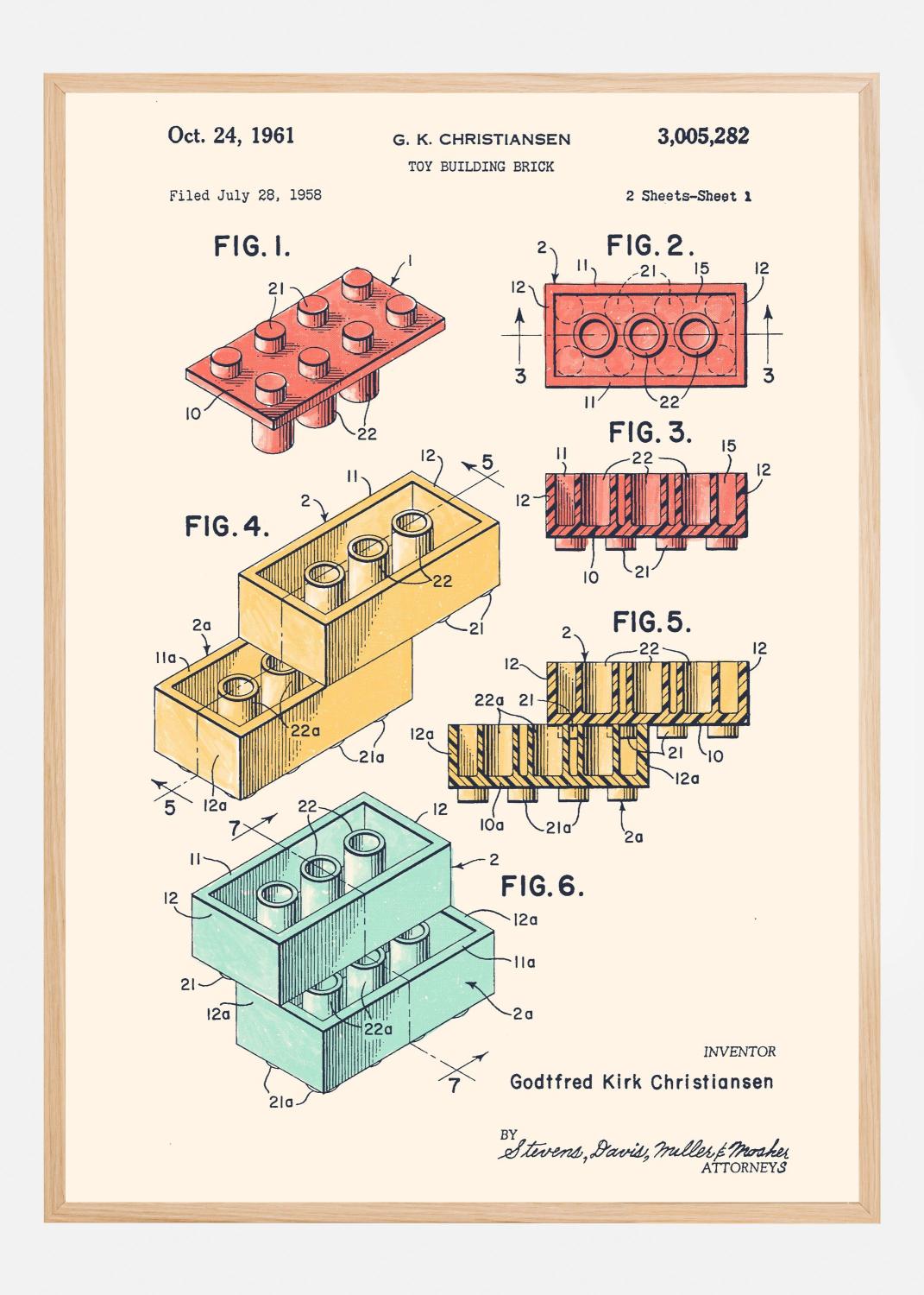 Product Image for Patent Print - Lego Colors Poster (21x29.7 cm (A4))