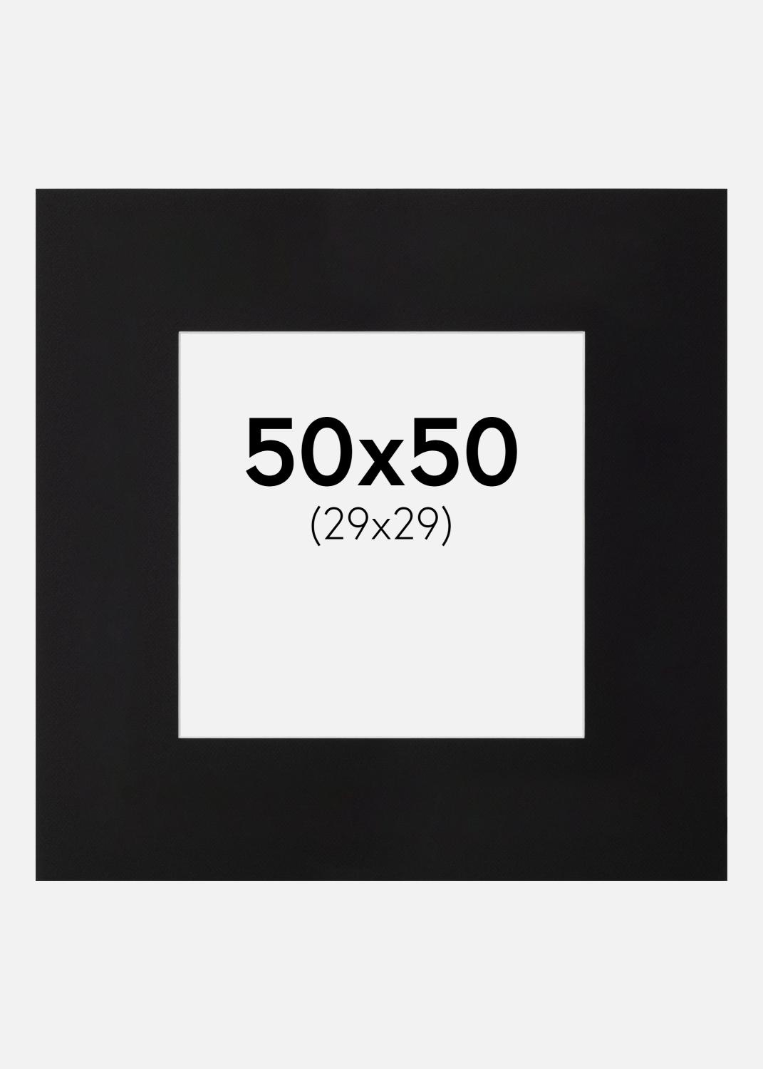 Product Image for Passe-partout XL Noir (noyau blanc) 50x50 cm (29x29)