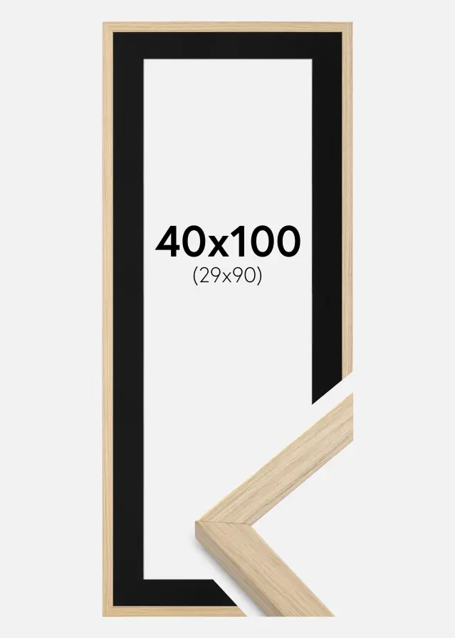 Cadre Grimsåker Chêne 40x100 cm - Passe-partout Noir 30x91 cm