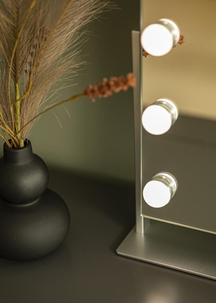 KAILA Miroir de maquillage Soft Corner LED Argent 65x50 cm