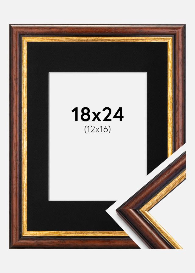Cadre Siljan Brun 18x24 cm - Passe-partout Noir 13x17 cm