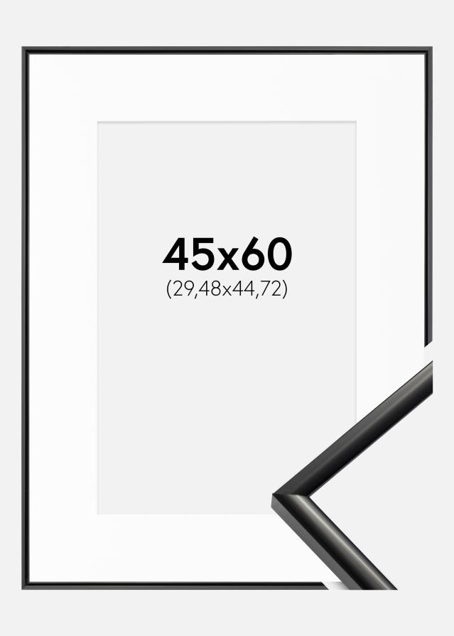 Cadre New Lifestyle Noir 45x60 cm - Passe-partout Blanc 12x18 pouces