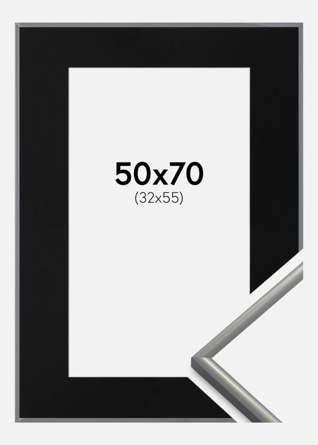 Cadre New Lifestyle Gris clair 50x70 cm - Passe-partout Noir 33x56 cm
