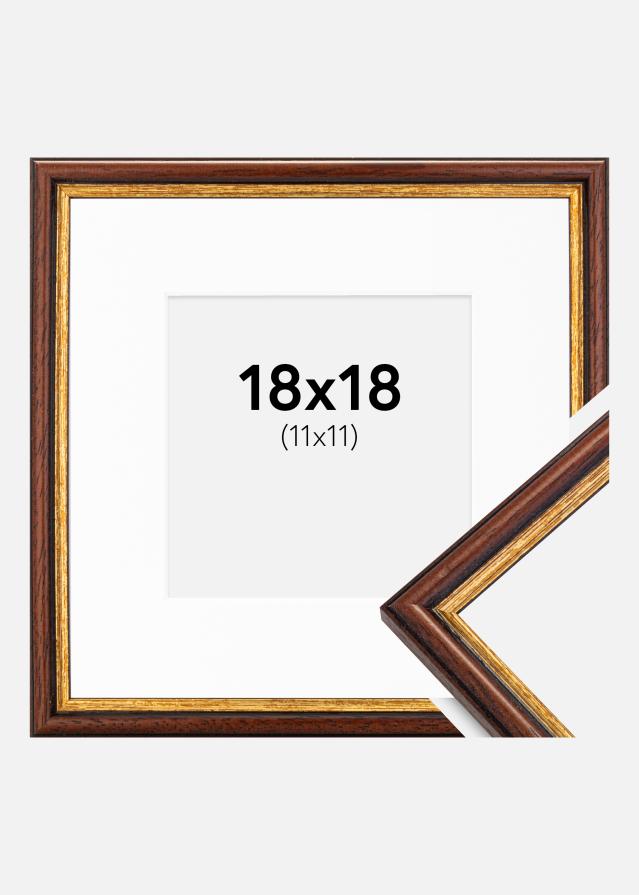 Cadre Horndal Marron 18x18 cm - Passe-partout Blanc 12x12 cm