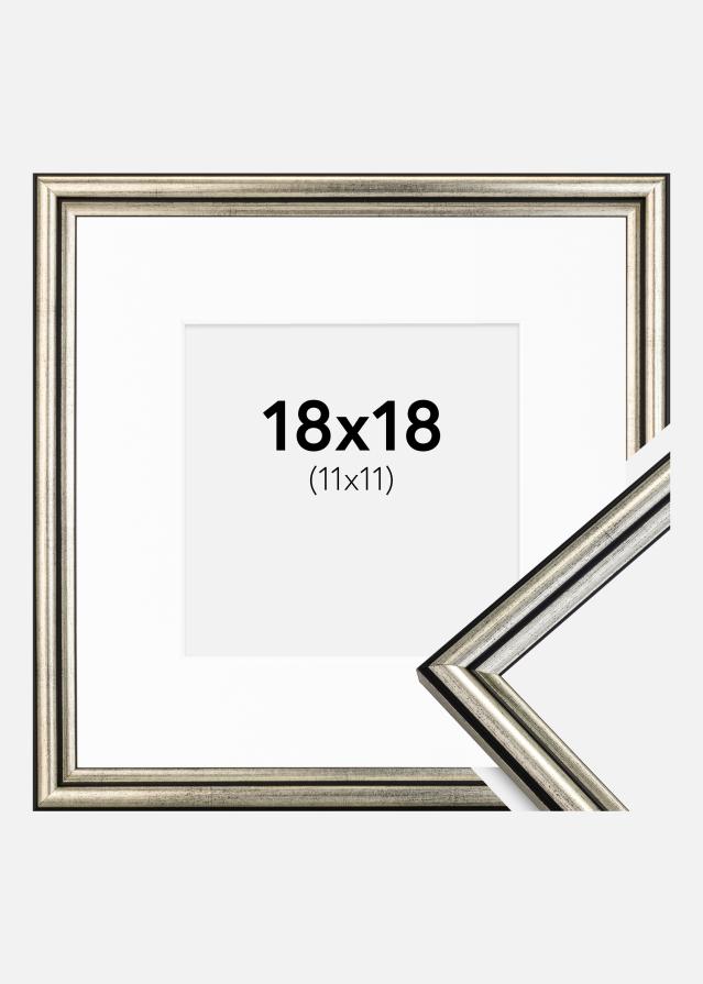 Cadre Horndal Argent 18x18 cm - Passe-partout Blanc 12x12 cm