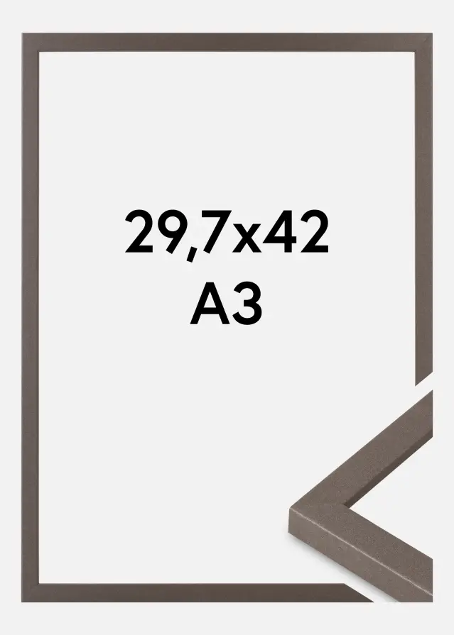 Cadre Modern Verre acrylique Graphite 29,7x42cm (A3)