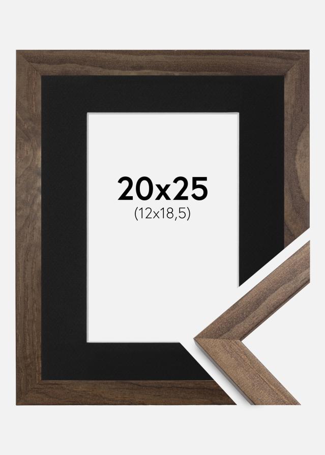 Cadre Stilren Noyer 20x25 cm - Passe-partout Noir 13x19,5 cm