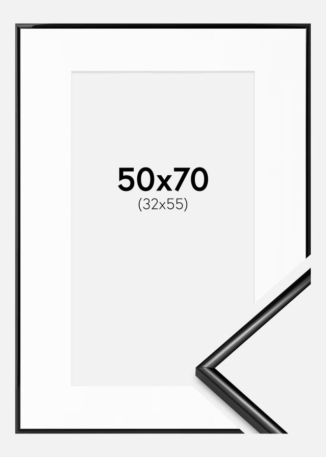 Cadre Scandi Noir 50x70 cm - Passe-partout Blanc 33x56 cm