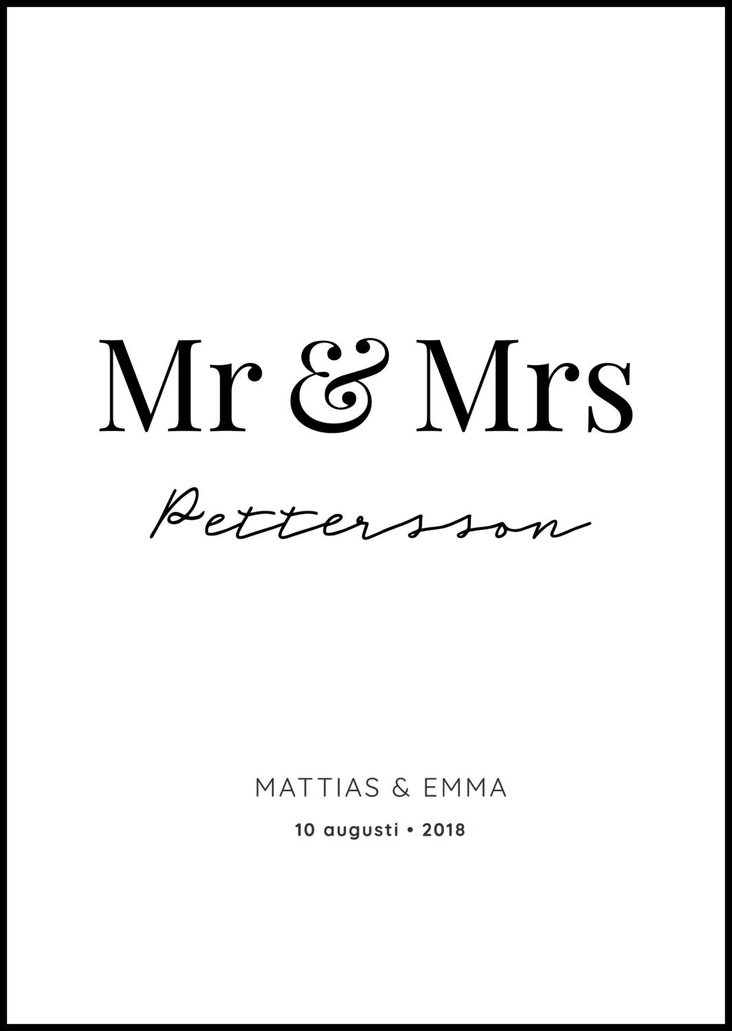 Product Image for Mr Mrs - White (40x50 cm)