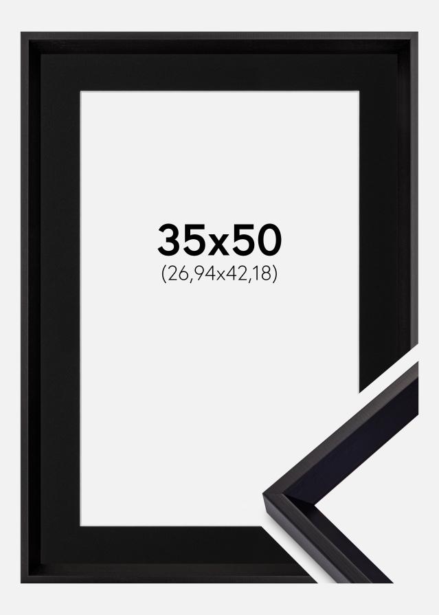Cadre Globe Noir 35x50 cm - Passe-partout Noir 11x17 pouces