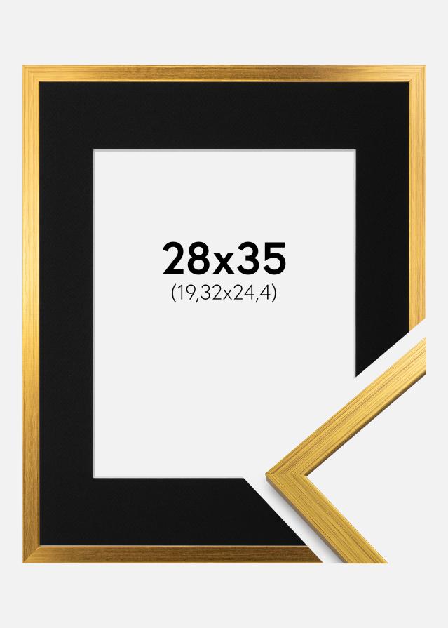 Cadre Edsbyn Or 28x35 cm - Passe-partout Noir 8x10 pouces