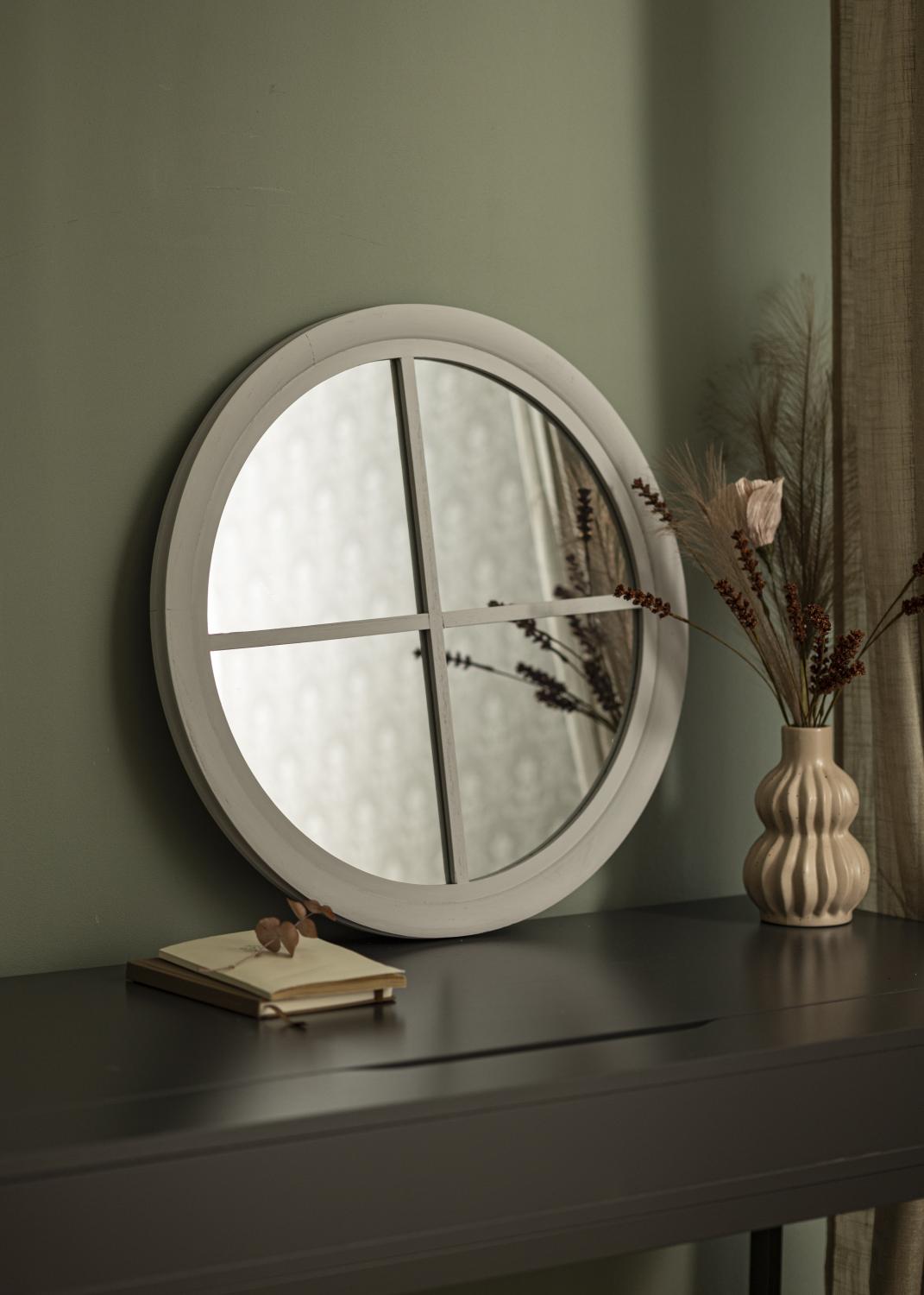 Product Image for Miroir rond Window Gris 60 cm Ø