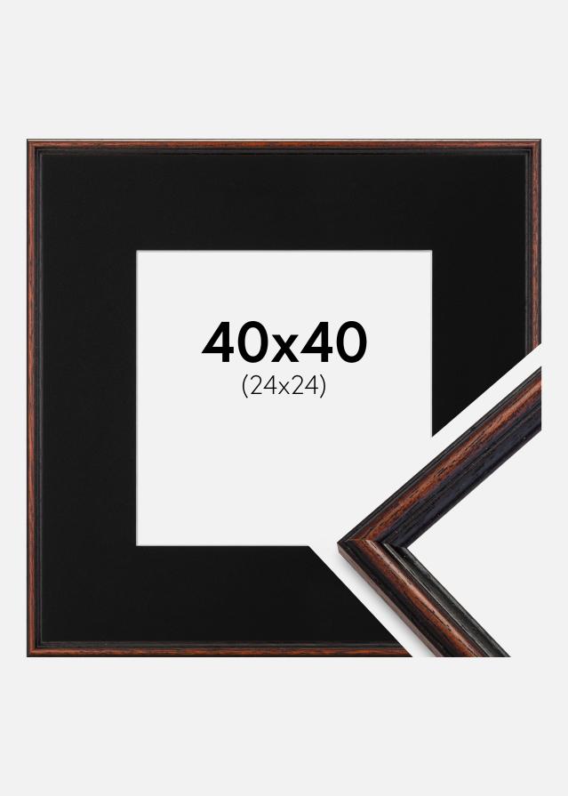 Cadre Horndal Noyer 40x40 cm - Passe-partout Noir 25x25 cm