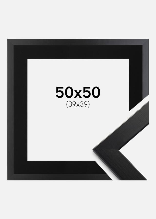 Cadre Trendline Noir 50x50 cm - Passe-partout Noir 40x40 cm
