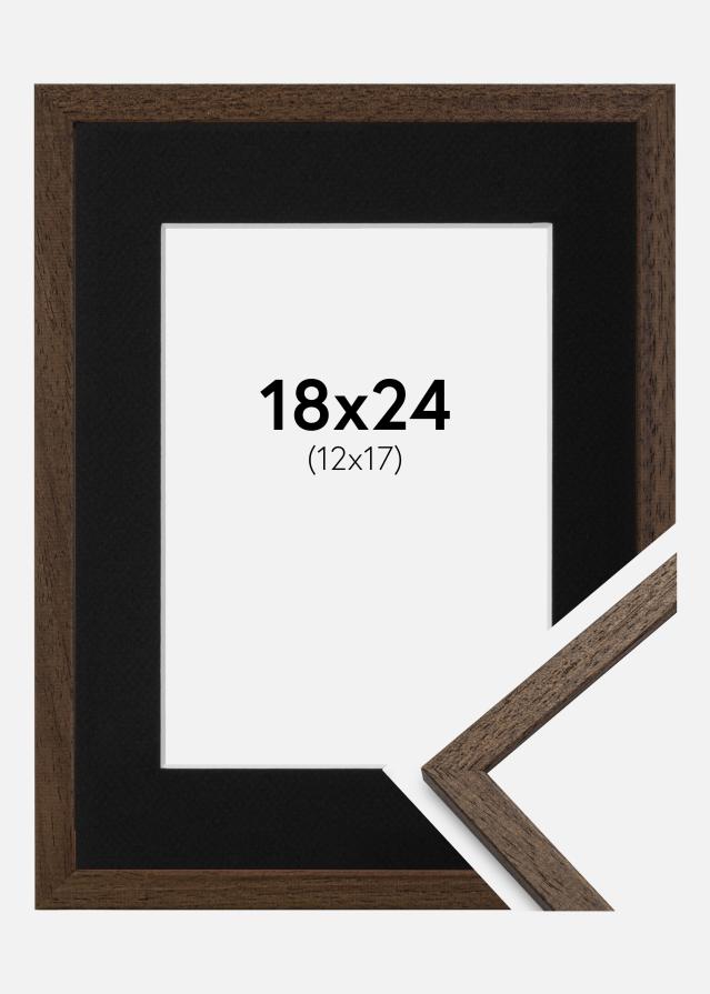 Cadre Edsbyn Noyer 18x24 cm - Passe-partout Noir 13x18 cm